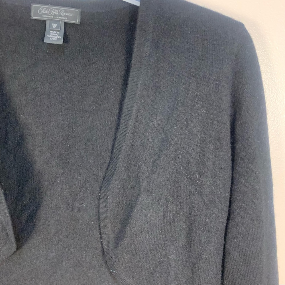 Saks Fifth Avenue Black Label 100% Cashmere Cropped Shrug Cardigan - Picture 9 of 9